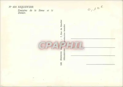 Riquewihr — Fontaine de la Sinne e o Dolder — Edições Dasselier — Verso