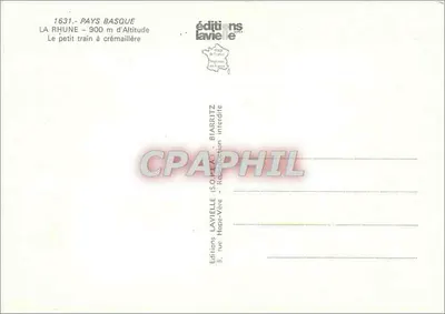 La Rhune — Wysokość 900m — Wydawnictwo Lavieille — Rewers