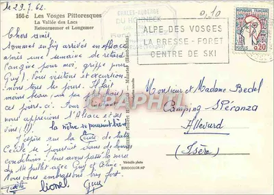 Vosges Pittorescas — Vale dos Lagos — Editor: Robert Hennart — Verso