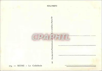 Reims - Katedra — Cie des Arts Photomécaniques, Paryż — Rewers
