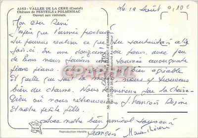 Zamek w Pesteils — Cantal — wydawca Craphill — Rewers
