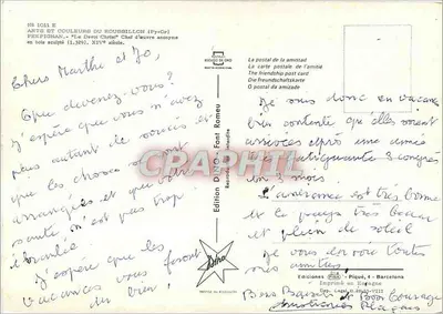 Krucyfikcja — Anonimowy drewniany rzeźbiarz — Wydawnictwo Dino - Piqué, Barcelonie — Rewers