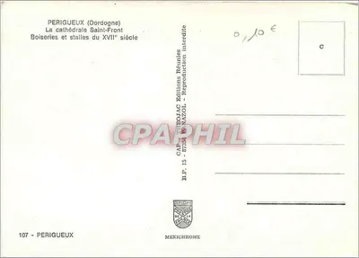 Périgueux (Dordogne) — Kerk van Sint Front — Houtsnijwerken en banken uit de 17e eeuw — Éditions Réunies Nazol — Achterkant