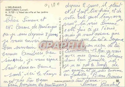 Hotel de Ville e os jardins de Montargis — Loiret — Edições Valore — Verso