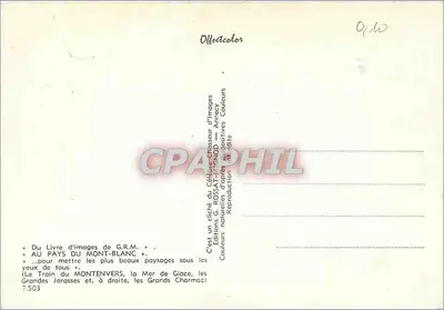 Pociąg Montenvers — Mont Blanc — Wydawnictwo G.R.M. nr 7.503 — Rewers