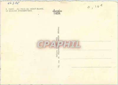 Glaciar de Argentière — Mont-Blanc — Edições da Economia, Bron (Rhone) — Verso
