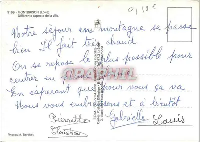 Montbrison (Loire) — diferentes aspectos da cidade — Cartes Postales Diffusion, B. Loire — Verso