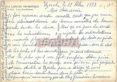 Les Monédierès — vista panorâmica e cenas locais — Edição Le Limousin Touristique, n°19.234 — Verso