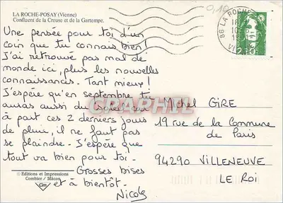 La Roche-Posay — Conflito da Creuse e da Gartempe — Edições e Impressões Combier / Mâcon — Verso