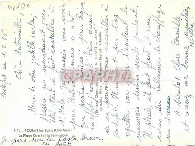 Fouras-les-Bains — A Praia Oeste e o Sémaphore — Edições Charentais A. Gilbert — Verso