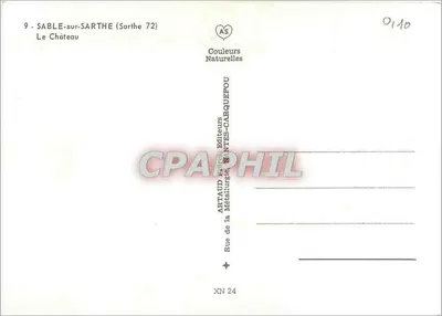 SABLE-sur-SARTE (Sarthe 72) — O Castelo — Editor ARTAUD de la Métallurgie, Nantes — Verso