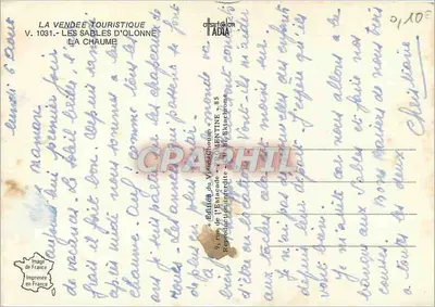 La Chaume — Panoramiczny widok portu i rybaków — Wydawnictwo Estrocat — Rewers
