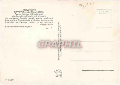 Zamek w Royat — Royat (Puy-de-Dôme) — Photo Édition D.L. - 63880 Olliergues — Rewers