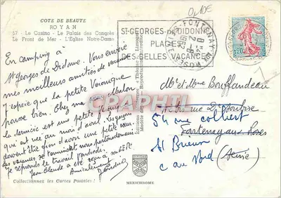 Royan — Souvenir de Royan — Wydawnictwo Modernes & Théâtre — Rewers