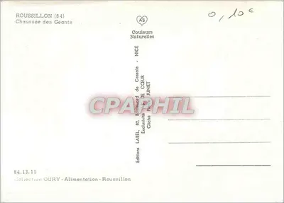 Chaussée des Géants — Roussillon (84) — Éditions Oury - Alimentation - Roussillon — Verso