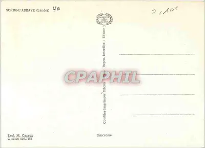 Sorde-l'Abbaye — Abadia e mosaico — Imprimeur Combiérier, Cazaux — Verso