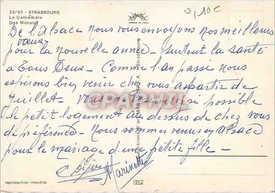 Strasburg — Katedra Najświętszej Maryi Panny — Wydawnictwo A. Strasbourg — Rewers
