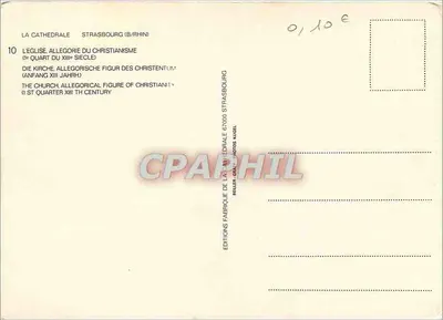 Statua Kościoła — allegoria chrześcijaństwa — Katedra w Strasburgu — Rewers
