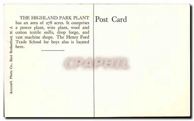 Highland Park Plant — Ford Motor Company — Artercraft Photo Co., East Rutherford, N.J. — Rewers