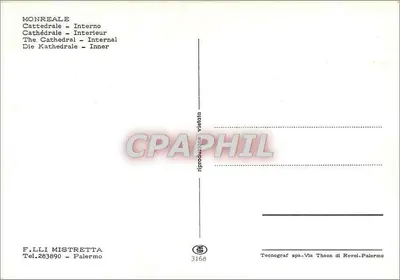 Monreale - Katedra - Wewnętrzna — F.lli Mistretta, Palermo, nr 3168 — Rewers