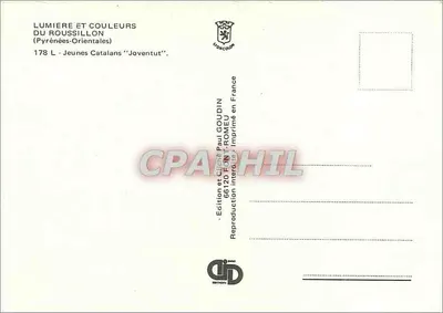 Crianças em traje tradicional — Pirineus-Orientais — Edição Paul Goudin — Verso
