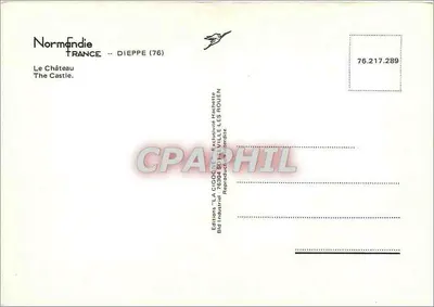 O castelo de Dieppe — Normandia — Edições 'LA CIGOGNE' — Verso