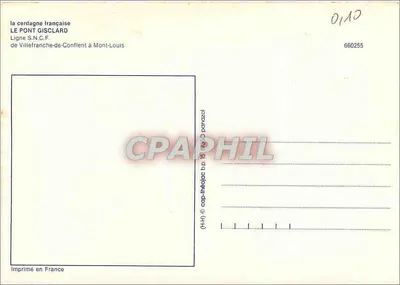 O Pont-Gisclard — Linha S.N.C.F. de Villefranche-de-Conflent a Mont-Louis — editor IRIS — Verso