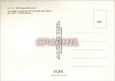 Nice — Plaża Promenade des Anglais — Wydawca E.L.B.E. — Rewers