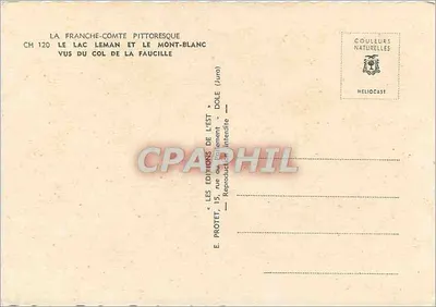 Le lac Léman et le Mont-Blanc — vu du col de la Faucille — Éditions de l'Est — Rewers