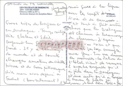 Zamek Dordogne — Milandes — wydawca A.S. — Rewers
