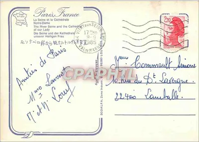 Paryż — Rzeka Seina i Katedra Notre-Dame — H. (wydawca) — Rewers