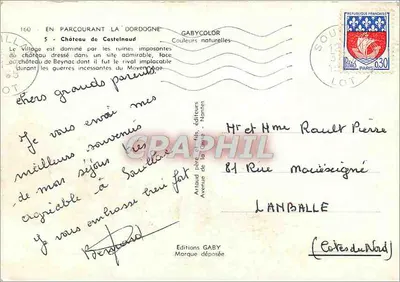 Castelo de Beynac — Aldeia de Castelnau — Edições Gaby — Verso
