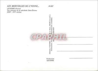 Auxerre — Katedra św. Etienne — Widok z powietrza — Wydawnictwo Valoire — Rewers