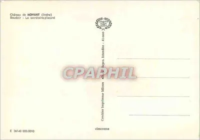 Castelo de NOHANT (Indre) — Boudoir - O secretaire-placard — Impressor Combier — Verso