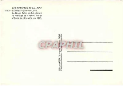 O Grande Salão — Castelo de Langeais — Edições CREEFF — Verso