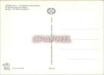 Auch (Gers) — Katedra Świętej Marii — Główny ołtarz chóru — Rzeźbiarz: M. Pierre Souffron — Rewers