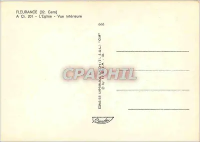 Fleurance (32. Gers) — De Kerk — Inwendige weergave — Combier Uitgever, (71, S.&L.) 'CIM' — Achterkant