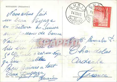 Novaggio (Malcantone) — panoramic view of the mountain village — Ed. ALFA n°1284 — Back
