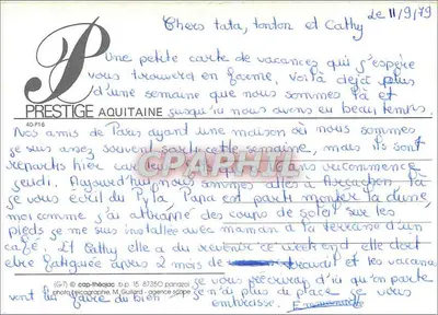 Praia de Arcachon — vista da duna — Prestige Aquitaine, n°40.P16 — Verso
