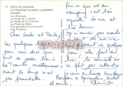 La Tranche sur Mer — vista panorâmica e locais — Edições Théophile — Verso