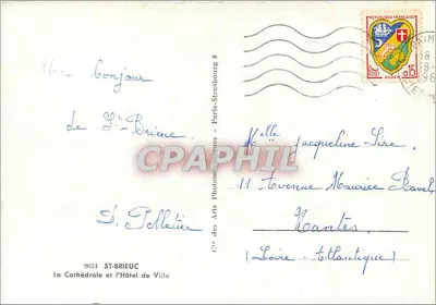 Saint-Brieuc — Catedral e o Hotel de Ville — ST-BRIEUC — Verso
