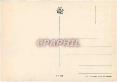 Samolot w kształcie konturu przy zachodzącym słońcu — wydawca Postalcolor Milano, nr serii RD 541 — Rewers