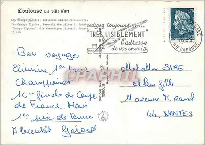 Toulouse [31] cidade de arte — Champs Élysées, antiga avenida Jean-Jaurès — Éditions d'Art Toulouse — Verso