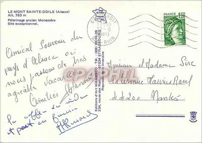 Wzgórze Świętej Odyle (Alzacja) — Stary peregrinacja, Klasztor — Wydawnictwo Art Marasco, Tel. : (88) 67034 Strasbourg — Rewers