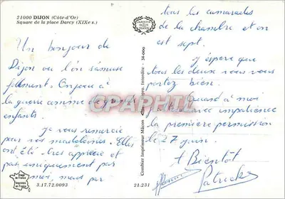 Plac Darcy — Dijon (Côte-d'Or) — Wydawca Combier — Rewers