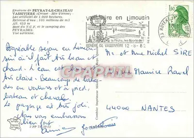 Jezioro Vassivière — widok z powietrza — Royère-de-Vassivière, wydawca Cing — Rewers