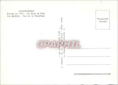 Champagnole — Lembrança de Champagnole — Editor E. Protet, Dole — Verso