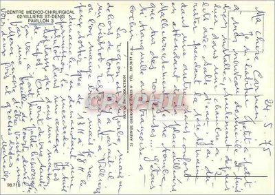 Centro Médico-Cirúrgico de Villiers-St-Denis — Pavilhão 3 — Editor R. G. Production — Verso