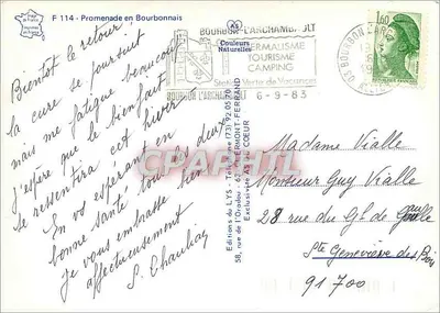 Passeio no Bourbonnais — Edições do LYS, n° F 114 — Verso