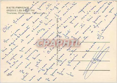 Greouix-les-Bains — Lembrete de Greouix-les-Bains — editor não identificado, número de série não visível — Verso